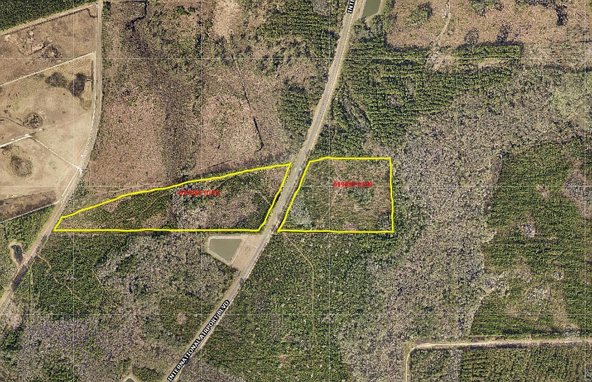 Former Florida Lt. Gov. Carlos Lopez-Cantera’s company is exploring development of Airport Industrial Park West (left) after developing and selling JAX Airport Logistics Center, originally called Airport Industrial Park East (right) along International Airport Boulevard near Jacksonville International Airport. Former Florida Lt. Gov. Carlos Lopez-Cantera’s company is exploring development of Airport Industrial Park West (left) after developing and selling JAX Airport Logistics Center, originally called Airport Industrial Park East (right) along International Airport Boulevard near Jacksonville International Airport.