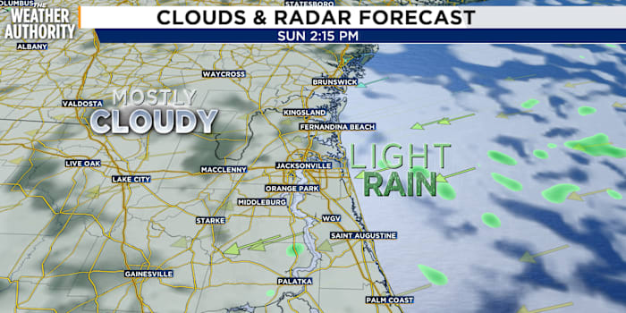 Scattered showers, breezy conditions linger across northeast Florida, southeast Georgia through Monday
