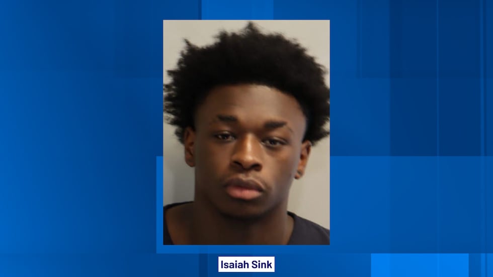 Isaiah Sink was charged with possession of a firearm on school property and taken to the Leon...