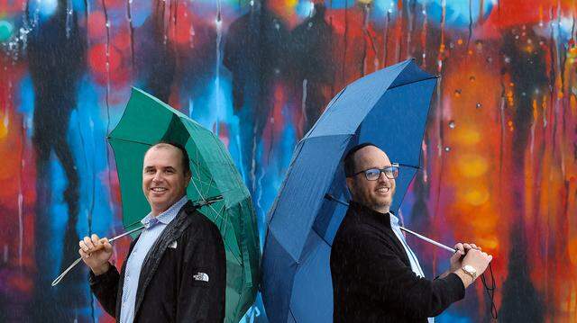 The “Fish Bothers” - Jonathan, left, and Abraham Fish, property owners of The Thrive, are photographed with one of the many murals featured at the new art district. The THRIVE Art District, an arts and commercial hub in Fort Lauderdale that caters to young professionals, is now open. The Miami Herald toured the new art district and local businesses on Wednesday, March 18, 2026, in Fort Lauderdale, Florida.