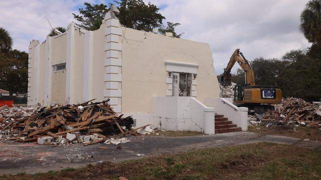 In February, the 70-year-old Rader Memorial United Methodist Church under demolition in El Portal. Developers have plans for the site.