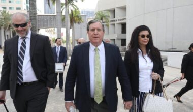 Miami Commissioner Joe Carollo leaves federal court in downtown Miami, on March 1, 2024.