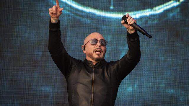 Pitbull performs at the Allstate Championship Tailgate inside the stadium before the College Football Playoff National Championship Game at Hard Rock Stadium on Monday, Jan. 19, 2026 in Miami Gardens, Fla.