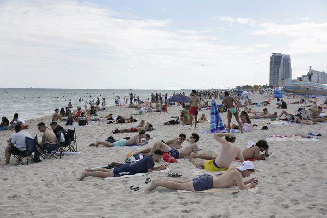 South Beach during spring break on Saturday, March 14, 2026.