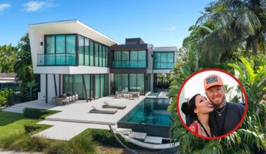 Photo collage featuring a Miami Beach Waterfront Mansion and Matt Zingler of Rolling Loud Festival.