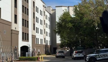 Orange County Fire Rescue has responded to an apartment complex off W Sand Lake Road due to an incident that may prompt evacuations. (Spectrum News/Elmancie Kelley)