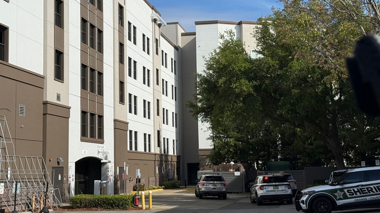 Orange County Fire Rescue has responded to an apartment complex off W Sand Lake Road due to an incident that may prompt evacuations. (Spectrum News/Elmancie Kelley)
