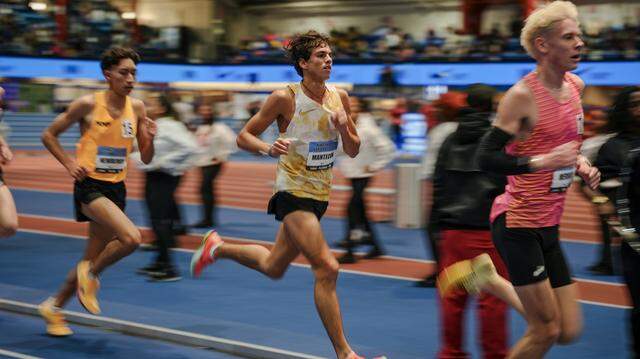 Junior Marcelo Mantecon (middle) of Belen Jesuit is following up a stellar cross-country season with an amazing track & field season.