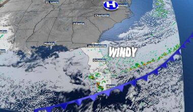 Gusty winds, showers blast into Central Florida