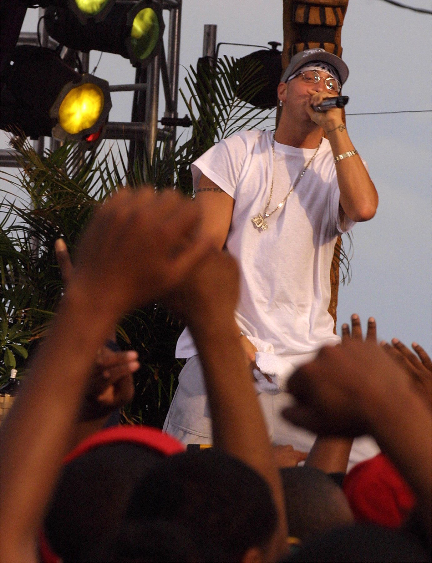 Eminem performs for a Black Entertainment Television taping at the...