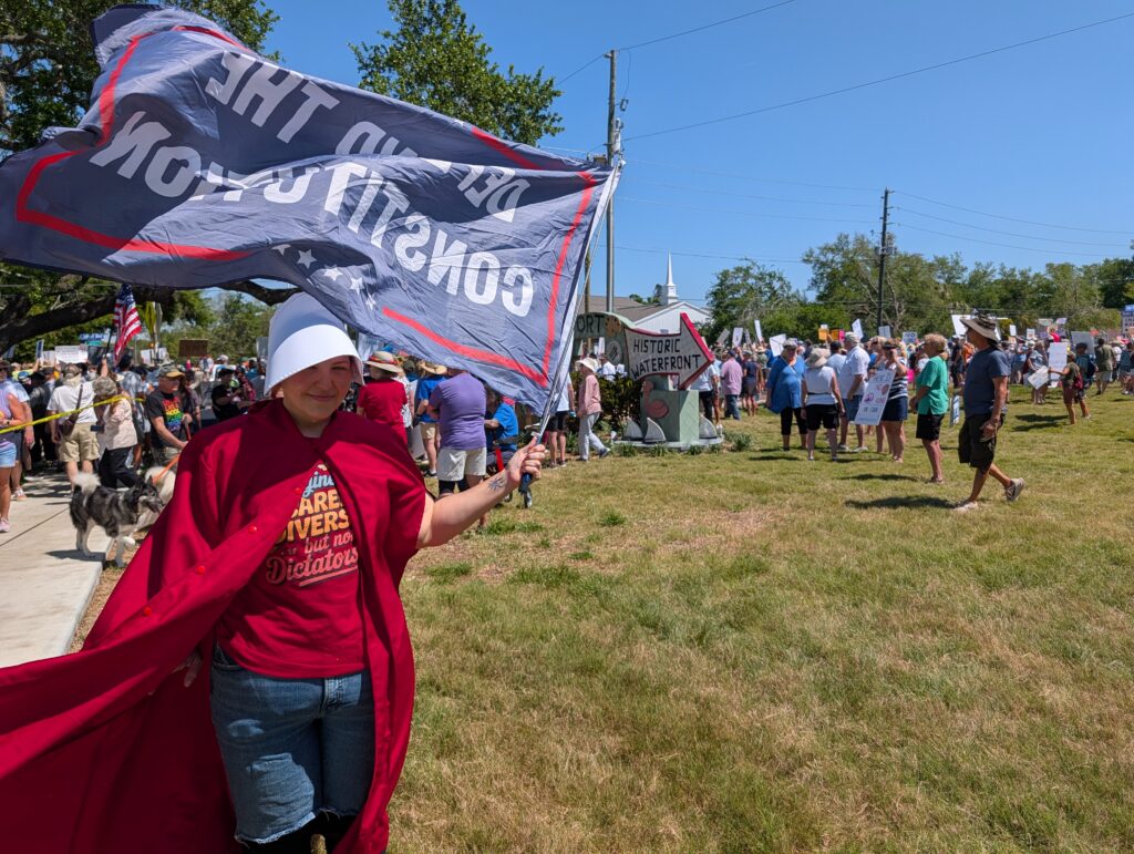 No Kings demonstration in Gulfport, Florida. A protest against Donald Trump