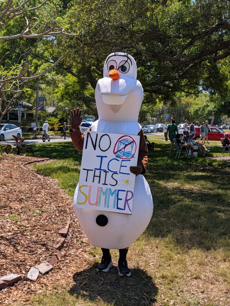 No Kings demonstration in Gulfport, Florida. A protest against Donald Trump