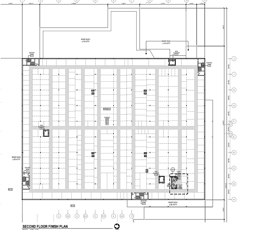 The second-floor finish plan for Extra Space Storage in Gateway Town Center. The second-floor finish plan for Extra Space Storage in Gateway Town Center.