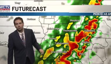 Strong storms return on Monday morning for Tallahassee, the Big Bend and South Georgia
