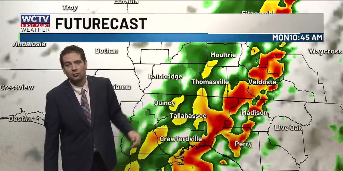 Strong storms return on Monday morning for Tallahassee, the Big Bend and South Georgia