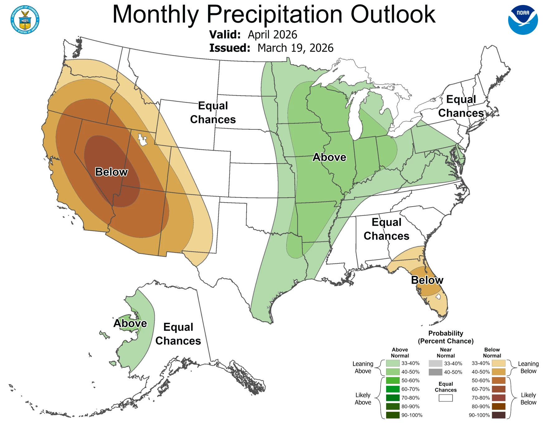 Florida expected rainfall 2026 via NOAA