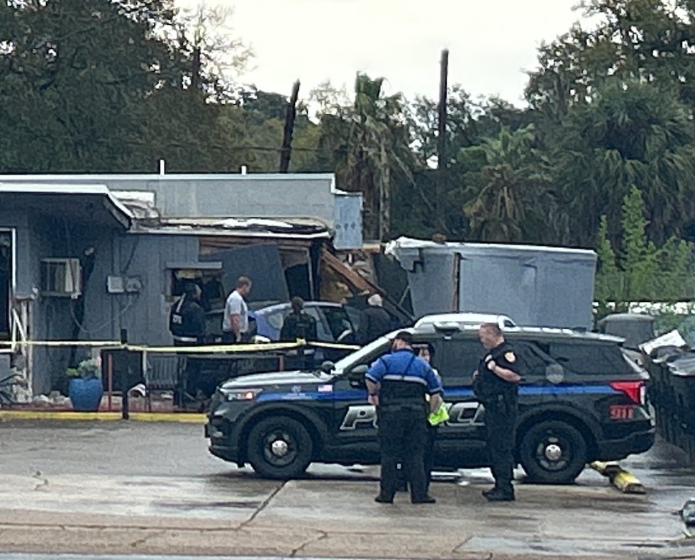 Two people were injured Monday afternoon after a vehicle crashed into The Lunchbox, according...