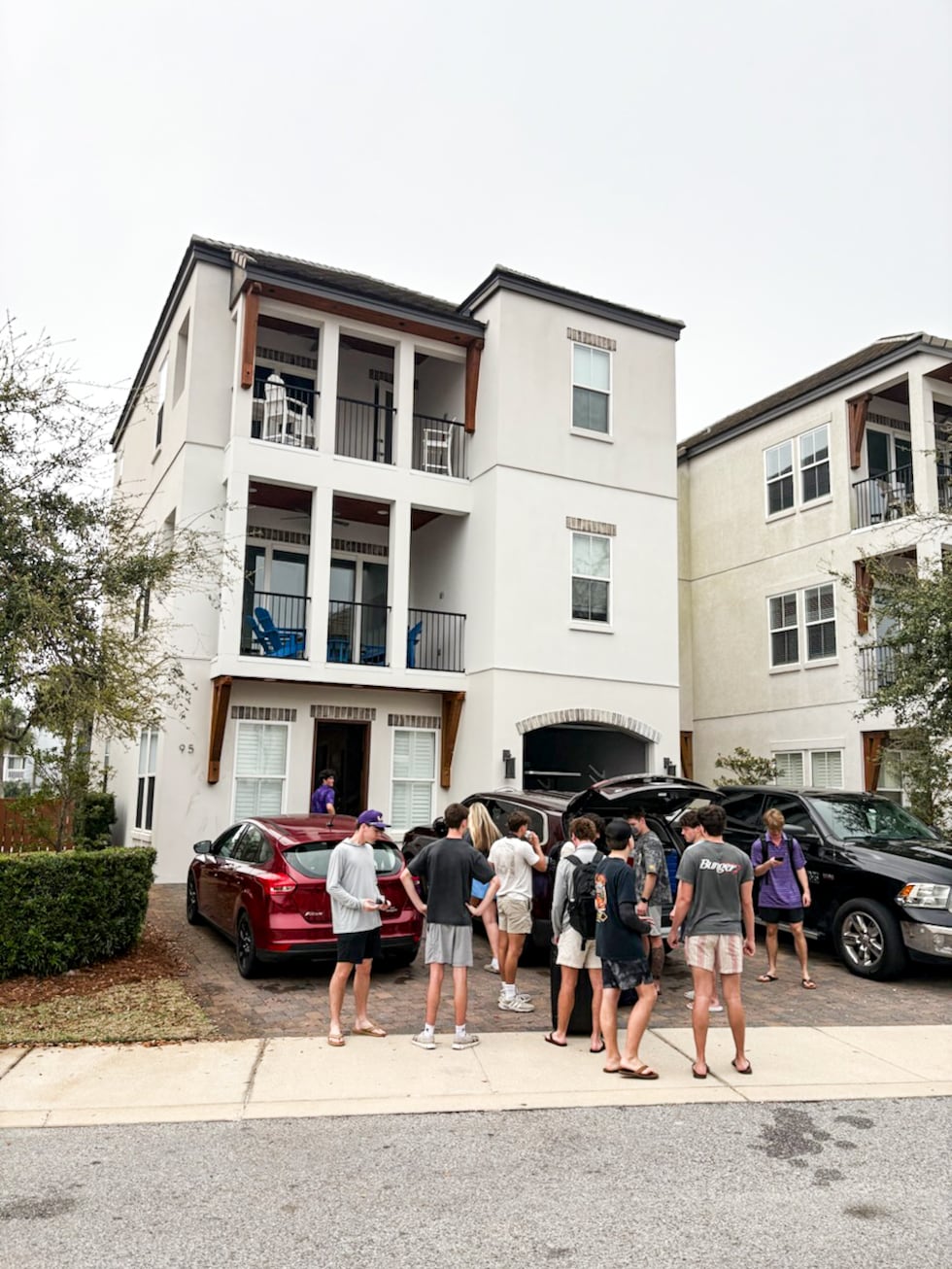 The group was evicted from a Miramar Beach home after the early morning incident.