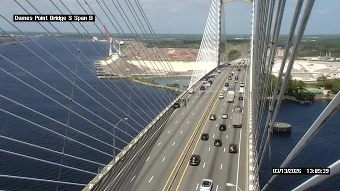 Right lane blocked on Dames Point Bridge due to police activity