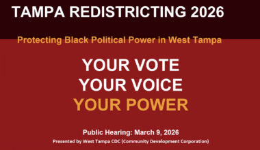 West Tampa leaders urge support for "alternative two" in a redistricting debate