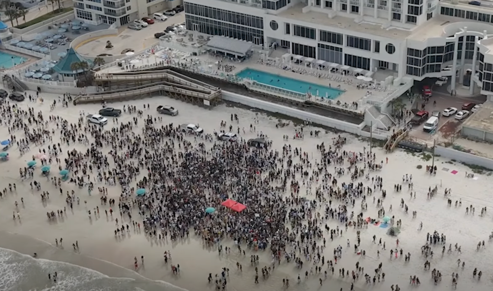 Thousands of spring breakers are flocking to beaches in Volusia County, Florida
