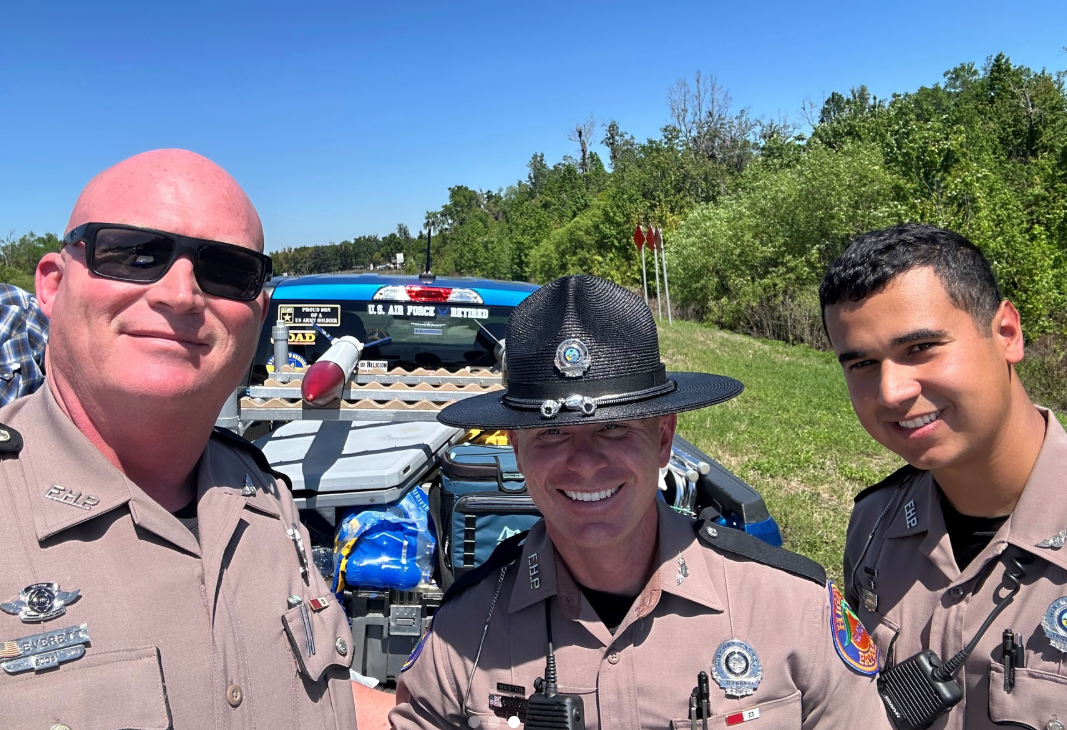 Members of the FHP posed with the missiles in a photograph released by the force