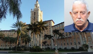 Senior accused of striking cop twice with car outside Coral Gables hotel