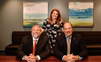 From left, Todd Perkins, Sarah Blackley and Chris Thompson of Upper Deck Wealth Management. Photo courtesy Upper Deck Wealth Management