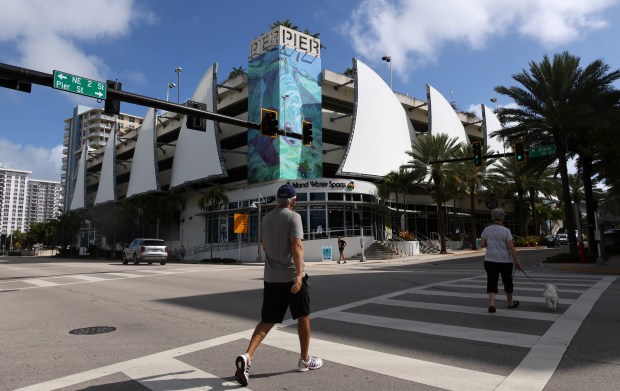 The Pier Parking Garage, a cornerstone of beach redevelopment in Pompano Beach that cost $20 million to build, is seen on March 5. (Joe Cavaretta/South Florida Sun Sentinel)