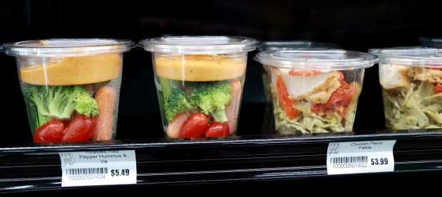 Prepared snacks are displayed at the Go Grocer mini-market in Fort Lauderdale's Flagler Village on Tuesday, March 31, 2026. (Carline Jean/South Florida Sun Sentinel)