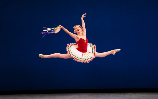 Miami City Ballet principal soloist Taylor Naturkas in George Balanchine's "Tarantella" in a publicity photo provided by Miami City Ballet for its 2025-2026 season. (The George Balanchine Trust/Miami City Ballet/Courtesy)