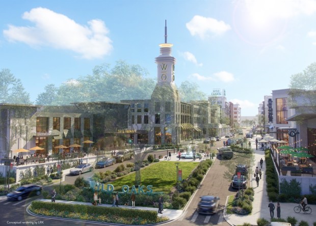 Wyld Oaks will have a main street with restaurants and bars. (Rendering provided by Wyld Oaks)