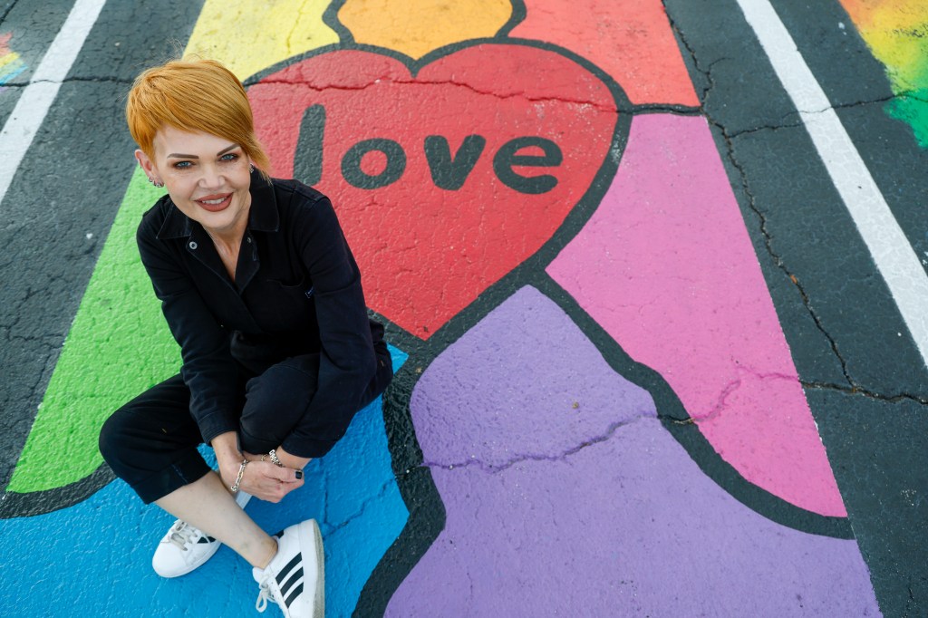 When state erased rainbow, Trina Gregory responded with big, colorful idea