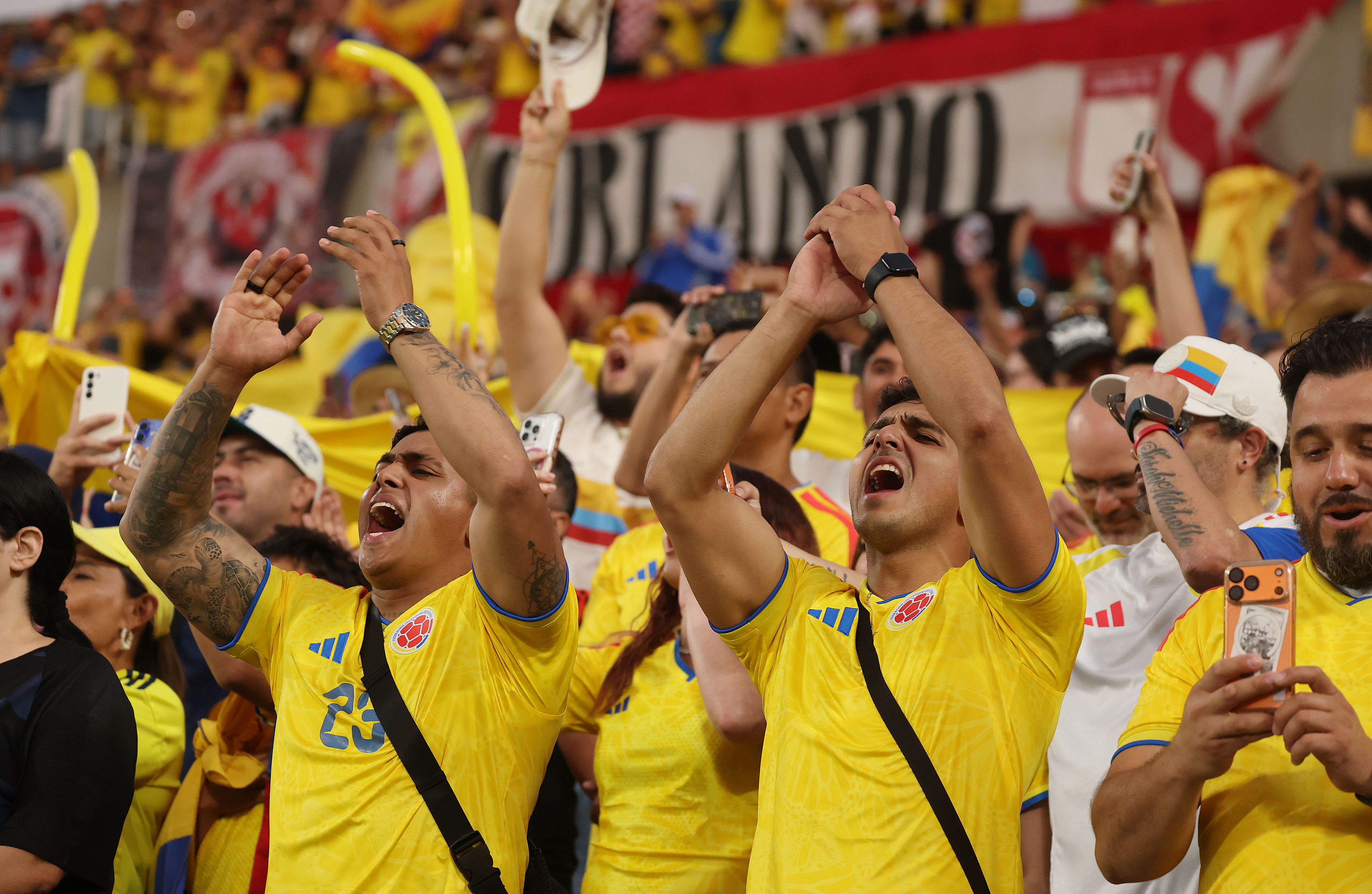 Colombia fans cheer during the Road to 26 FIFA Match...