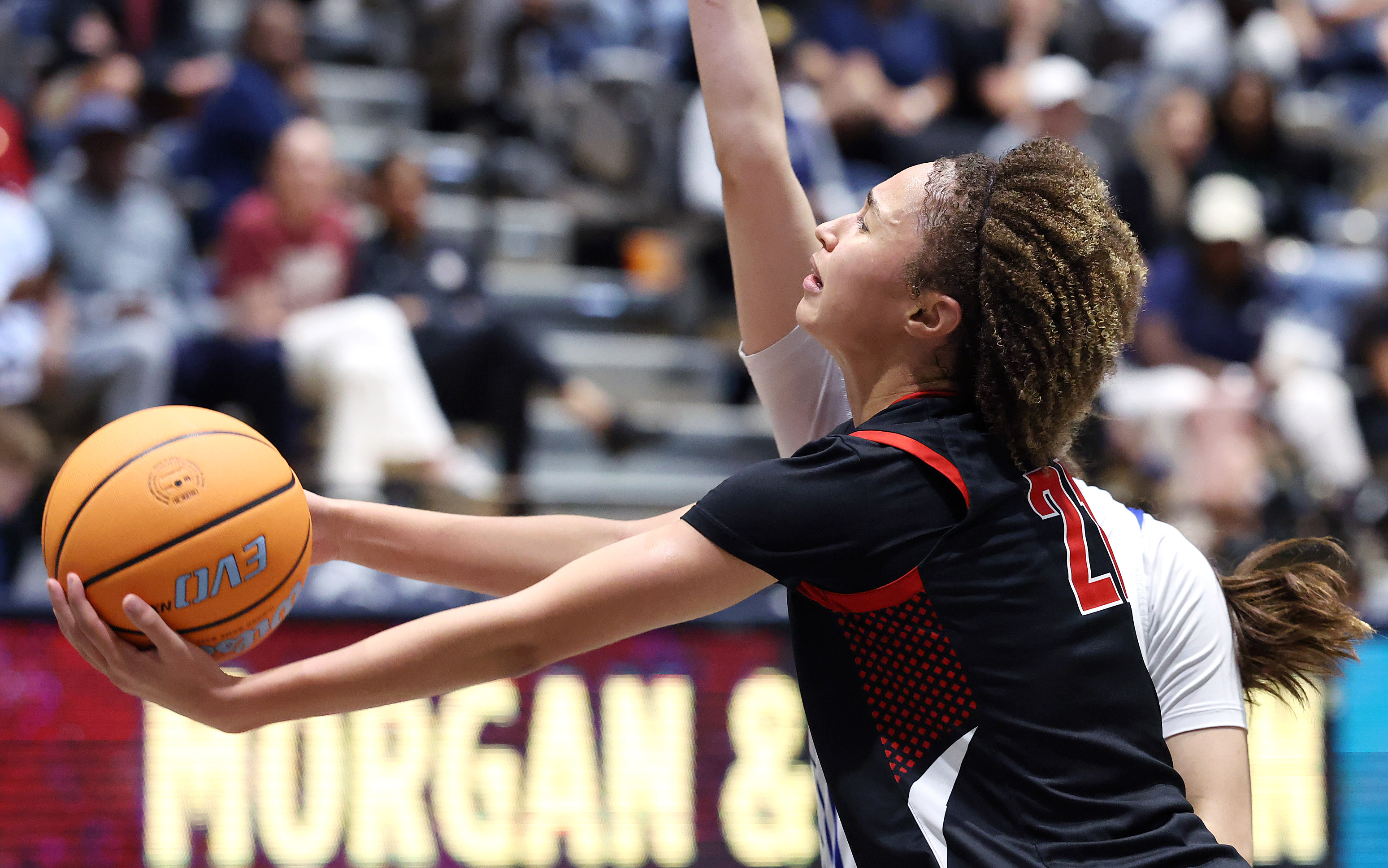Lake Highland player Myanna Hatchette shoots during the FHSAA Girls...