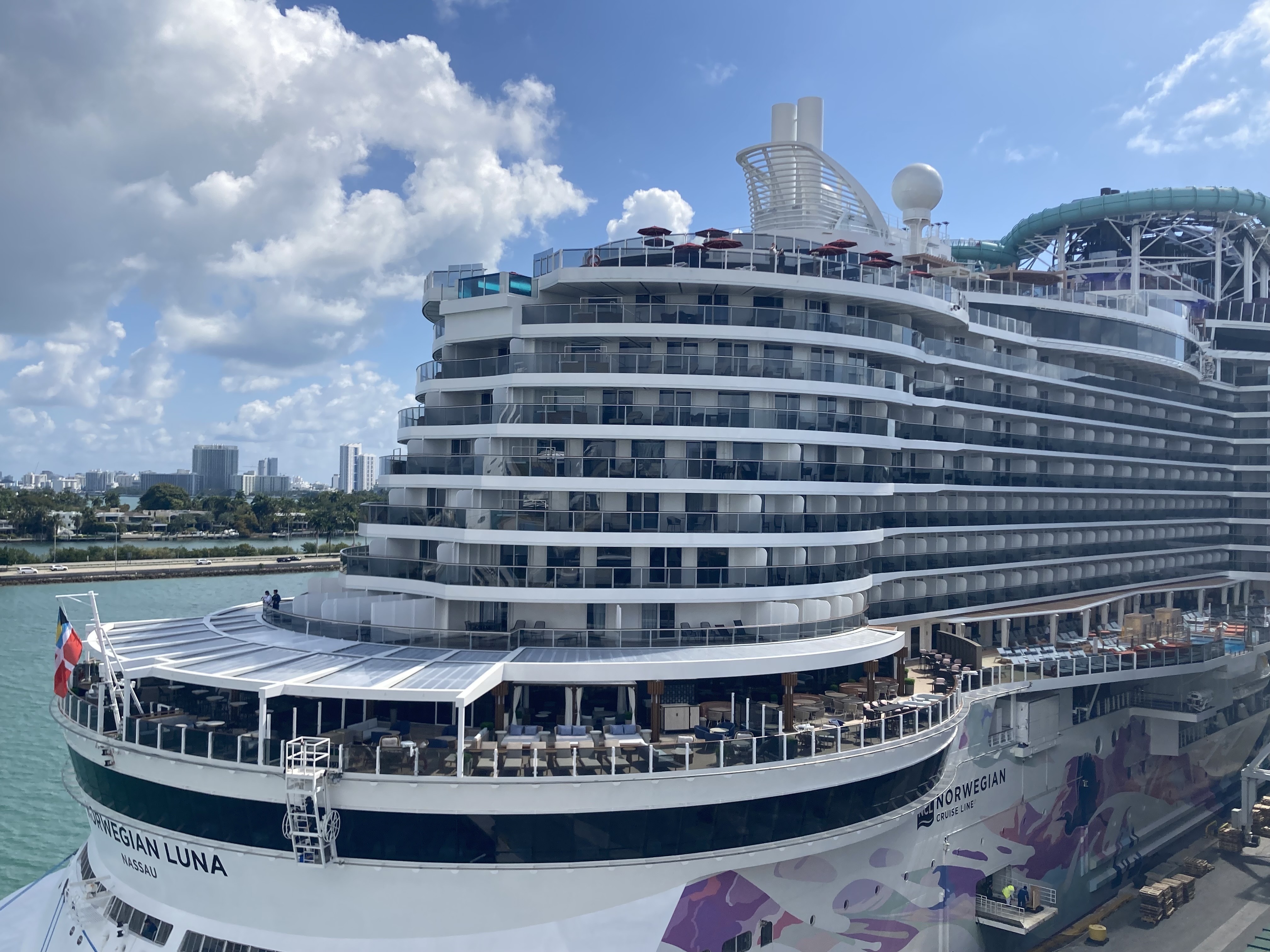 The Norwegian Luna is docked at PortMiami’s Terminal B on...