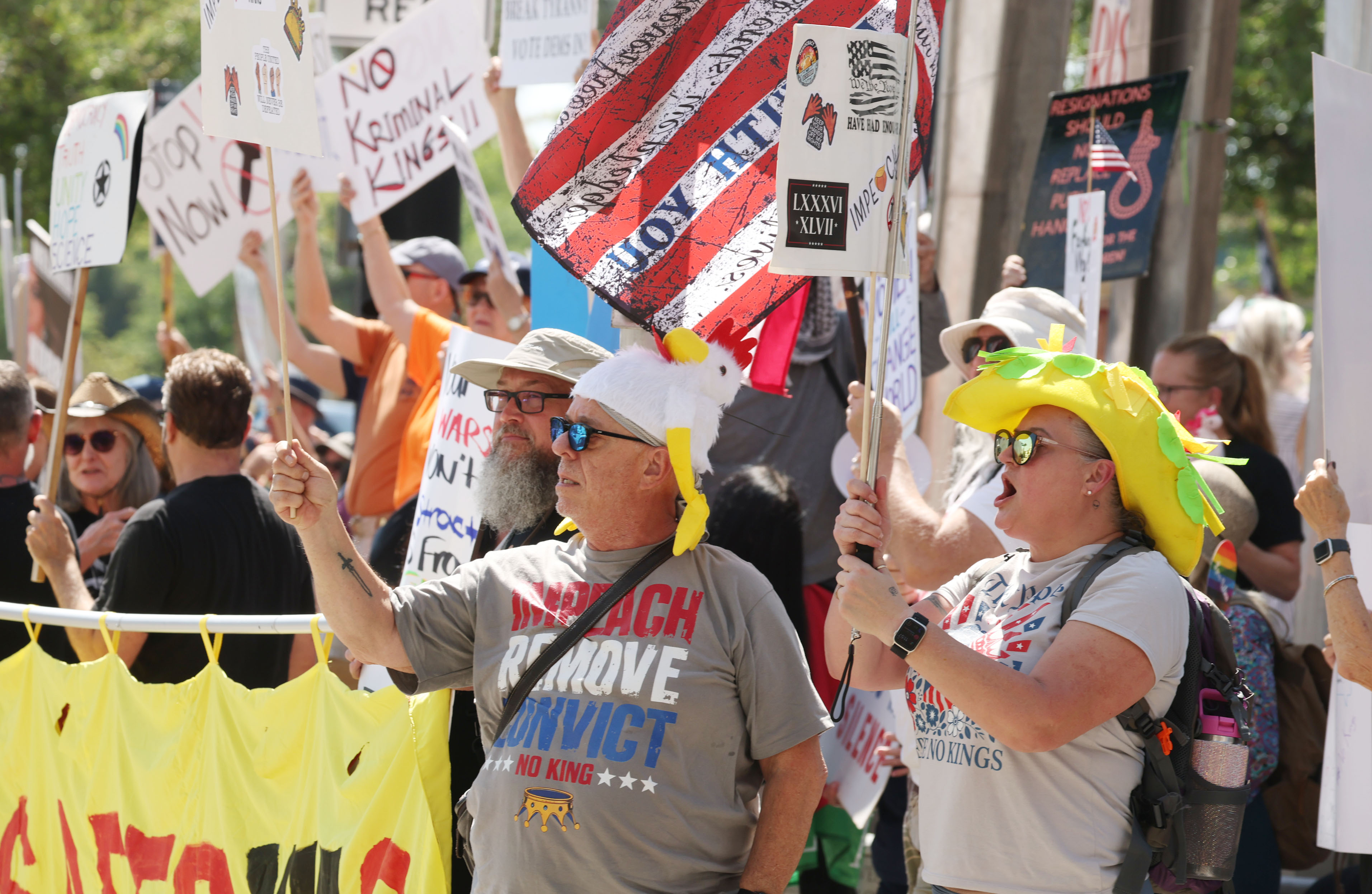 Thousands protest in front of Orlando City Hall on Saturday...