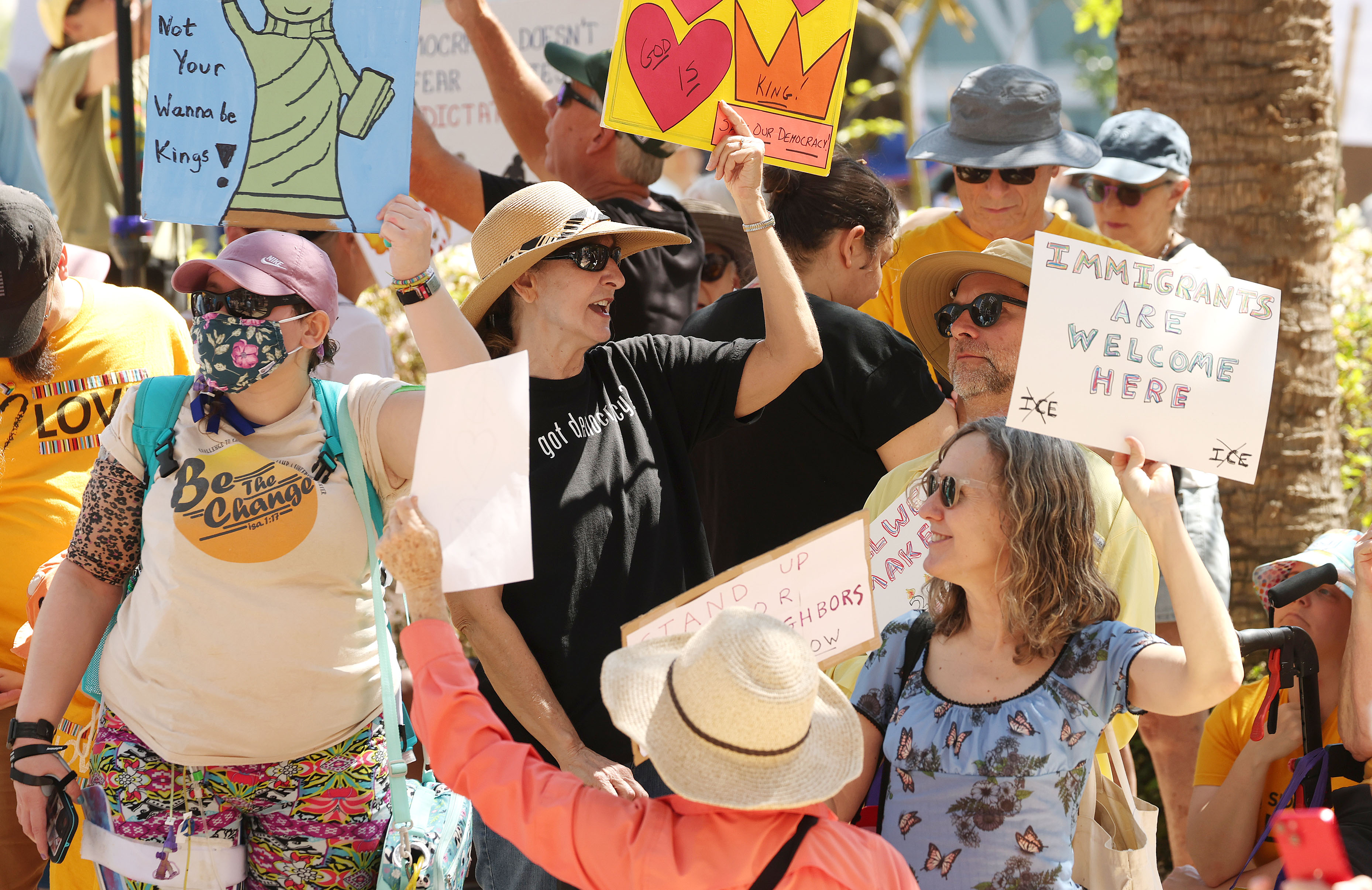 Thousands protest in front of Orlando City Hall on Saturday...