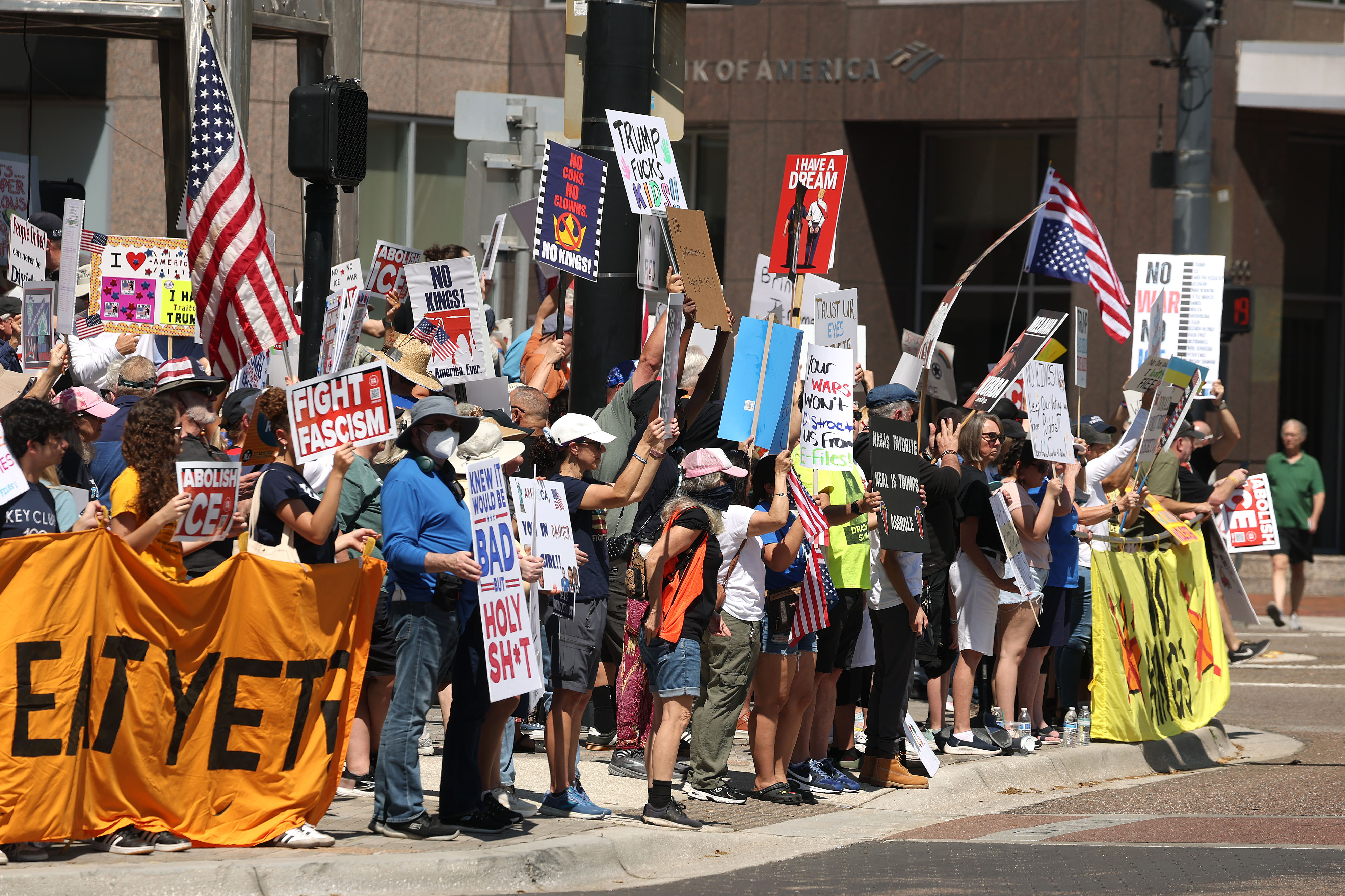 Thousands protest in front of Orlando City Hall on Saturday...