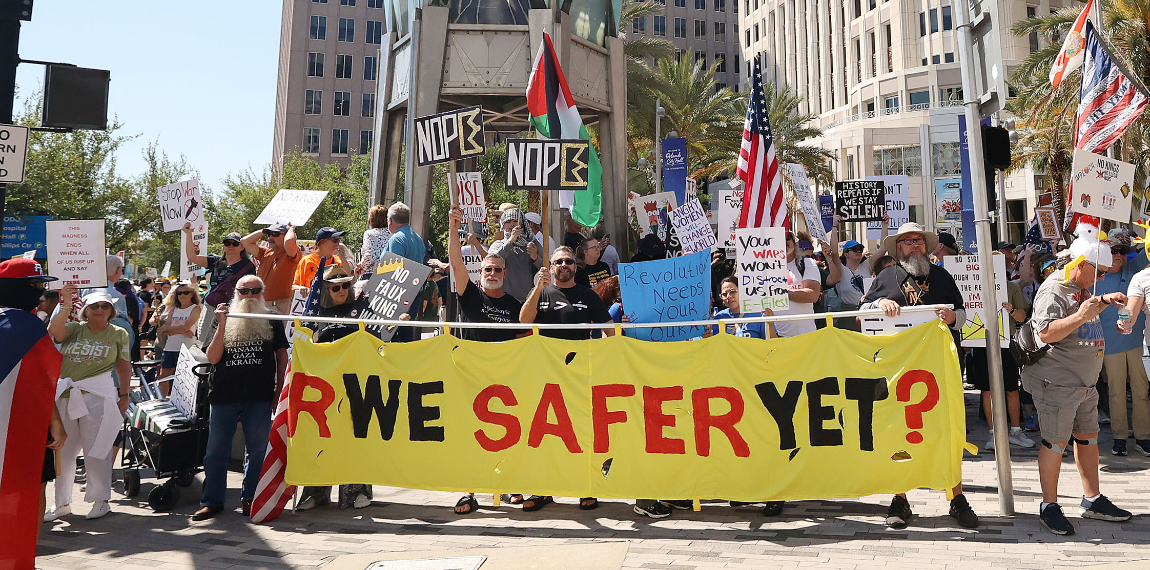 Thousands protest in front of Orlando City Hall on Saturday...