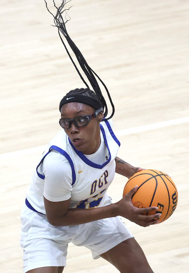 Boniyah Simpson of Orlando Christian Prep  had 13 points and 6 rebounds in the Warriors' state semifinal victory. (Stephen M. Dowell/Orlando Sentinel)