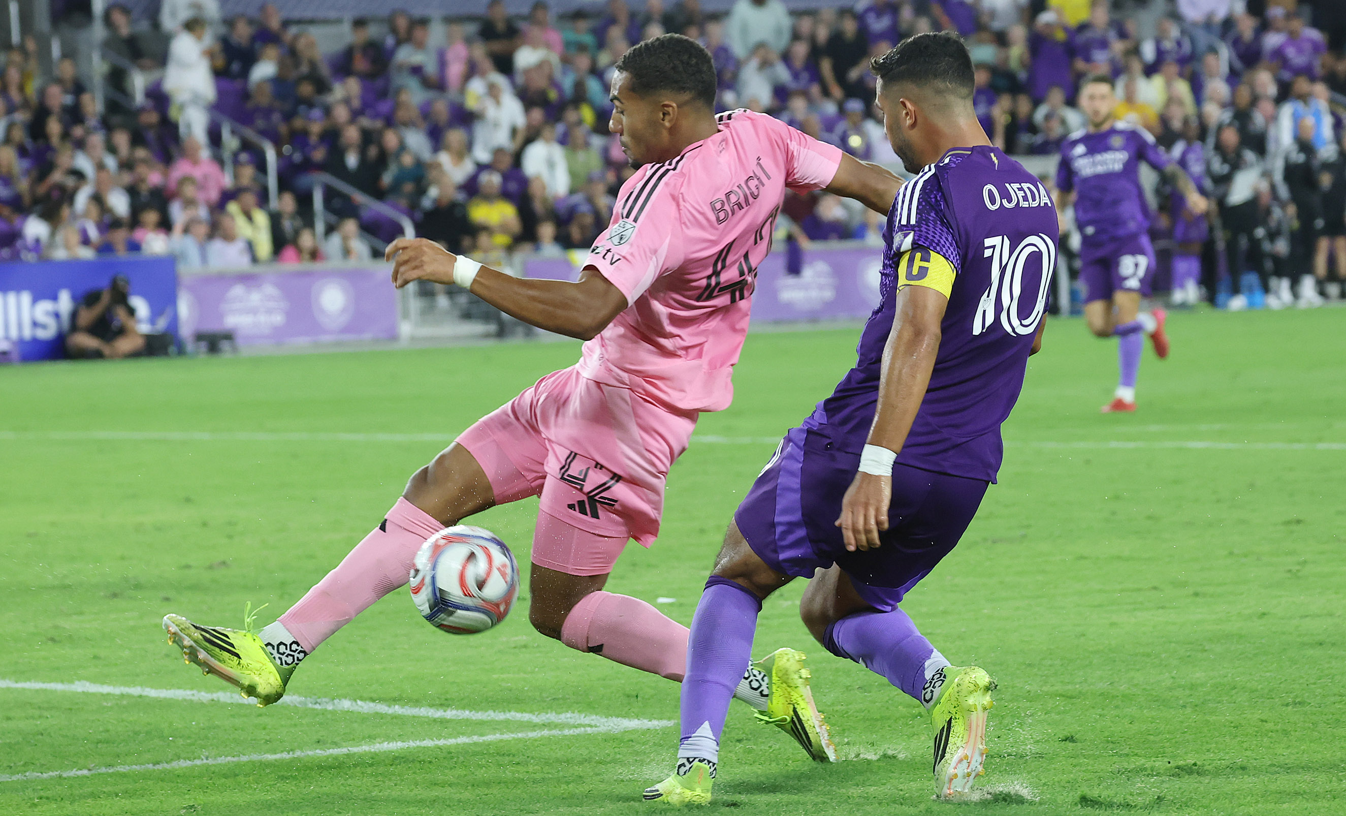 Miami player Yannick Bright (42) stops a goal attempt by...