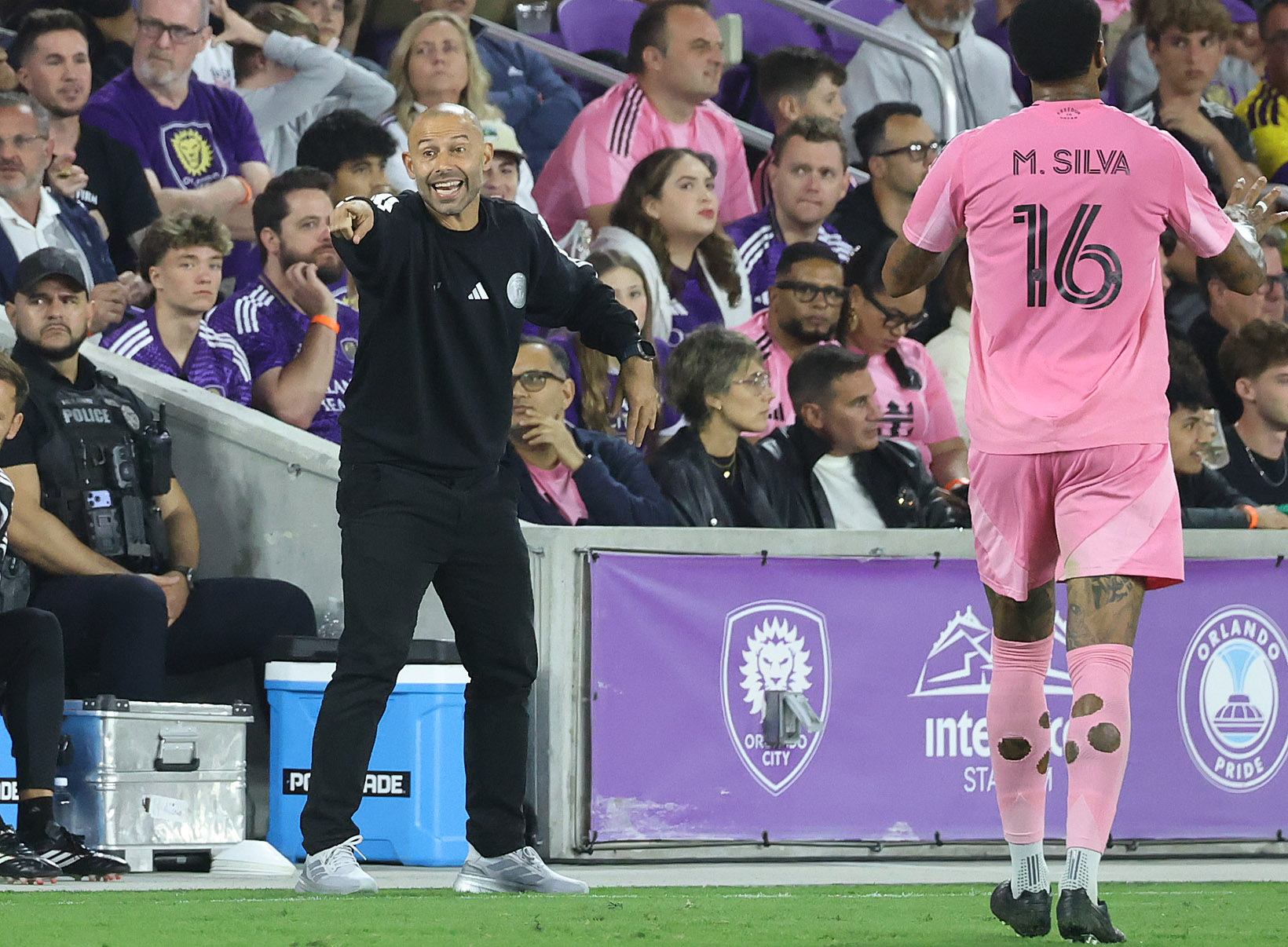 Miami coach Javier Mascherano yells during the Inter Miami at...