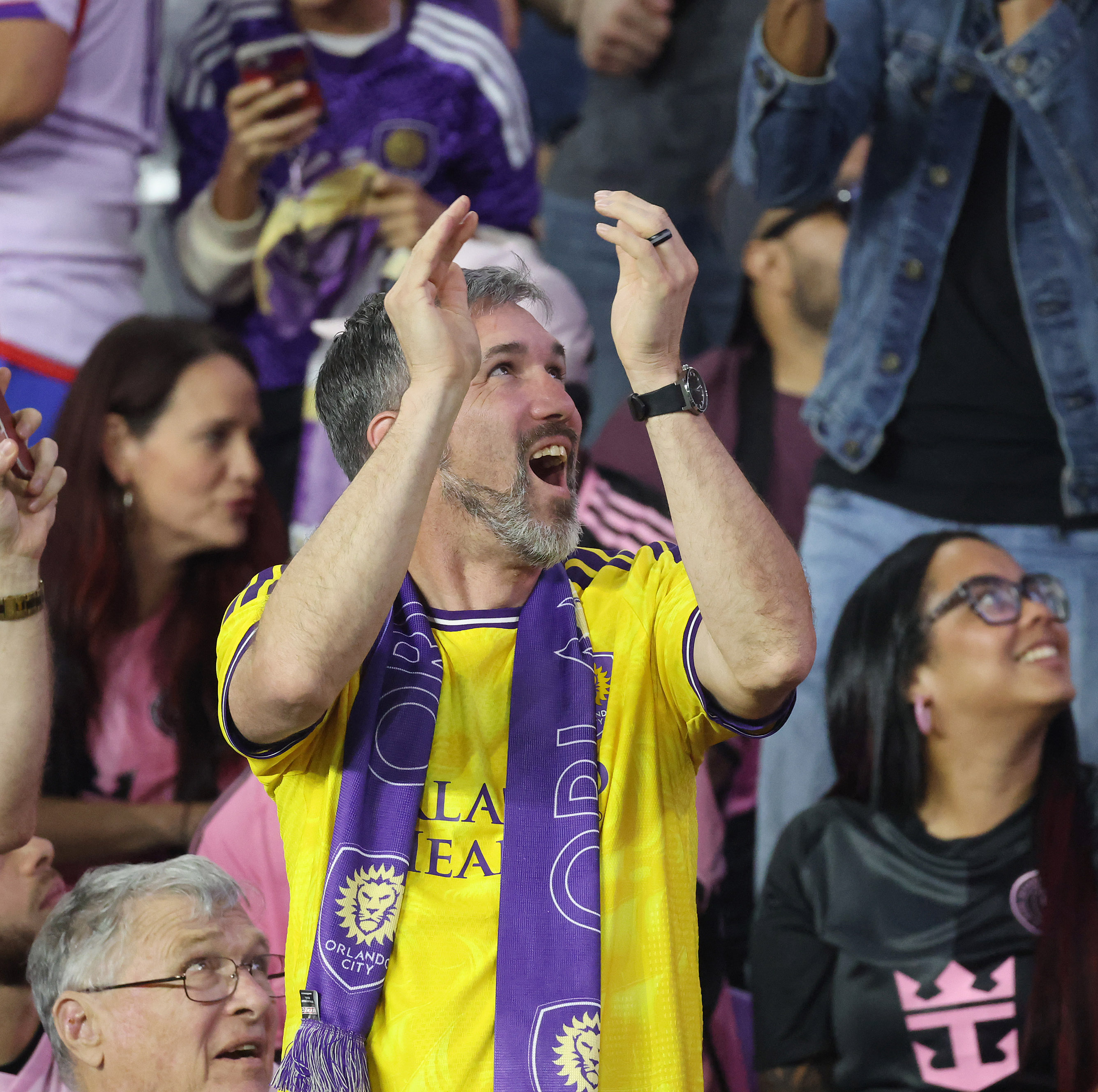 Orlando fans cheer during the Inter Miami at Orlando City...