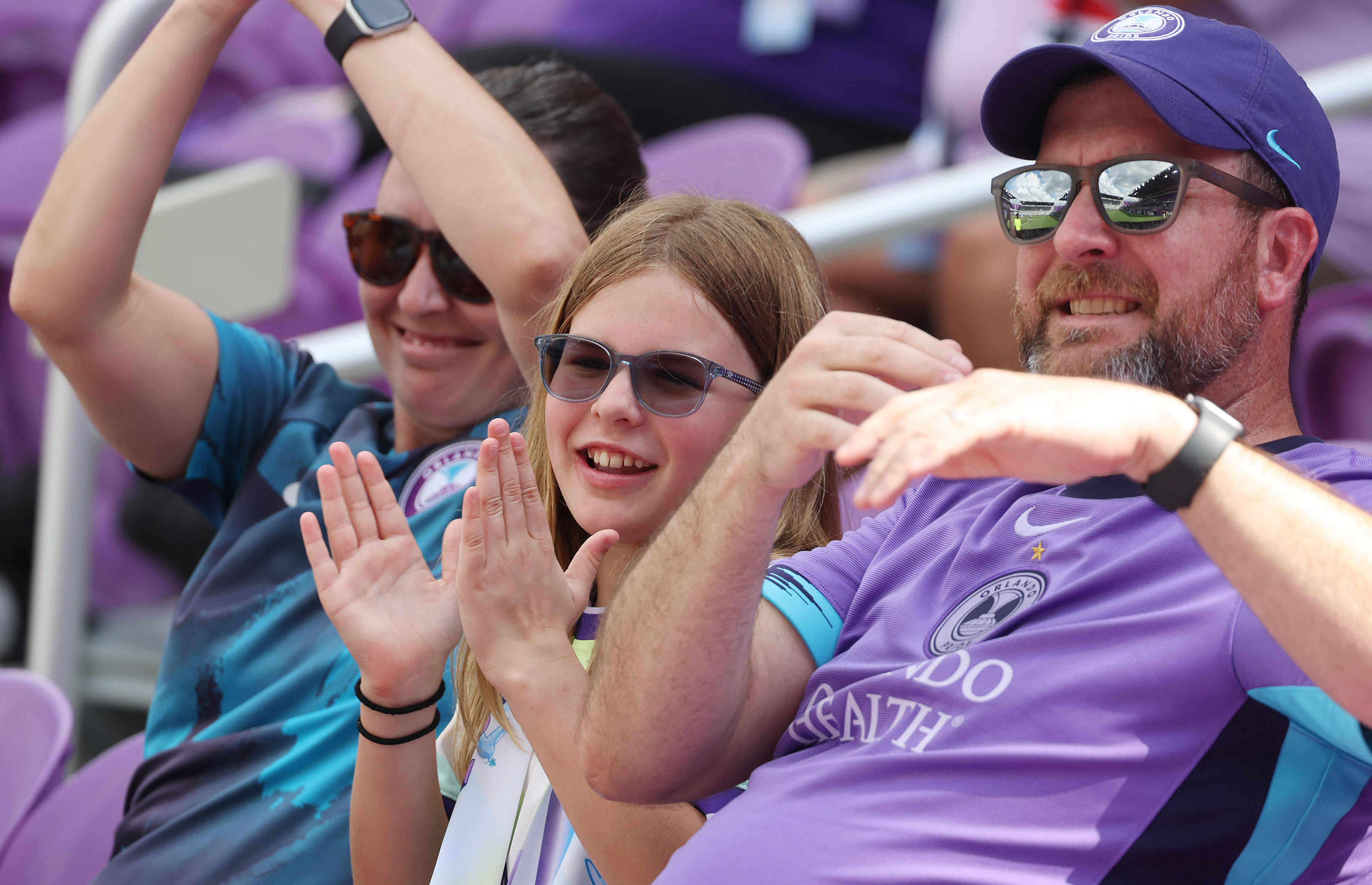 Orlando fans cheer before the start of the Seattle Reign...