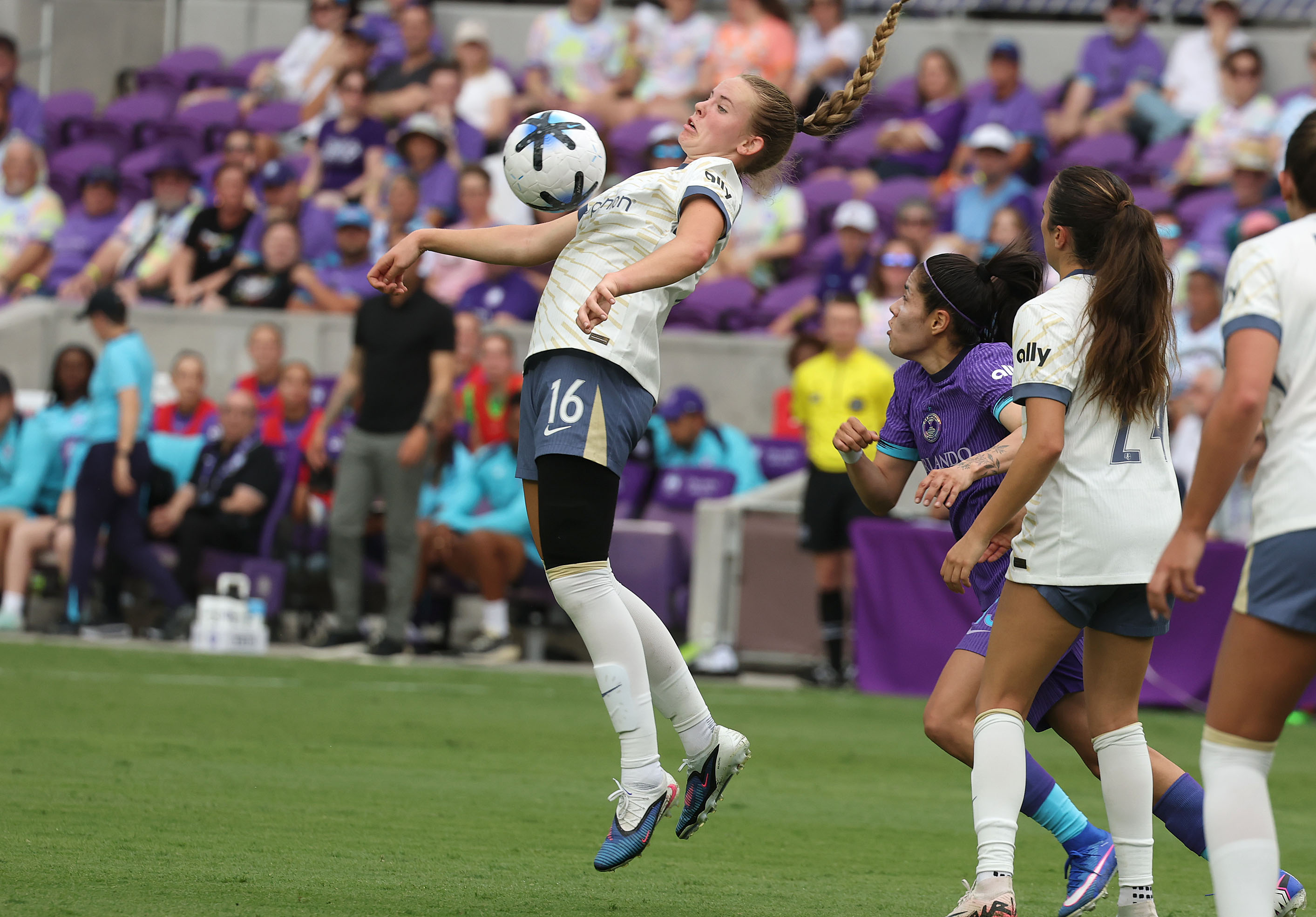 Seattle player Ainsley McCammon controls the ball during the Seattle...