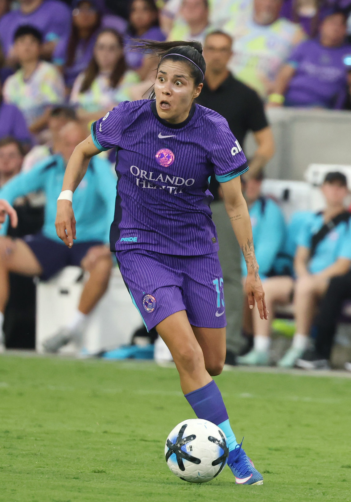 Orlando player Jacqueline Ovalle looks to move the ball during...