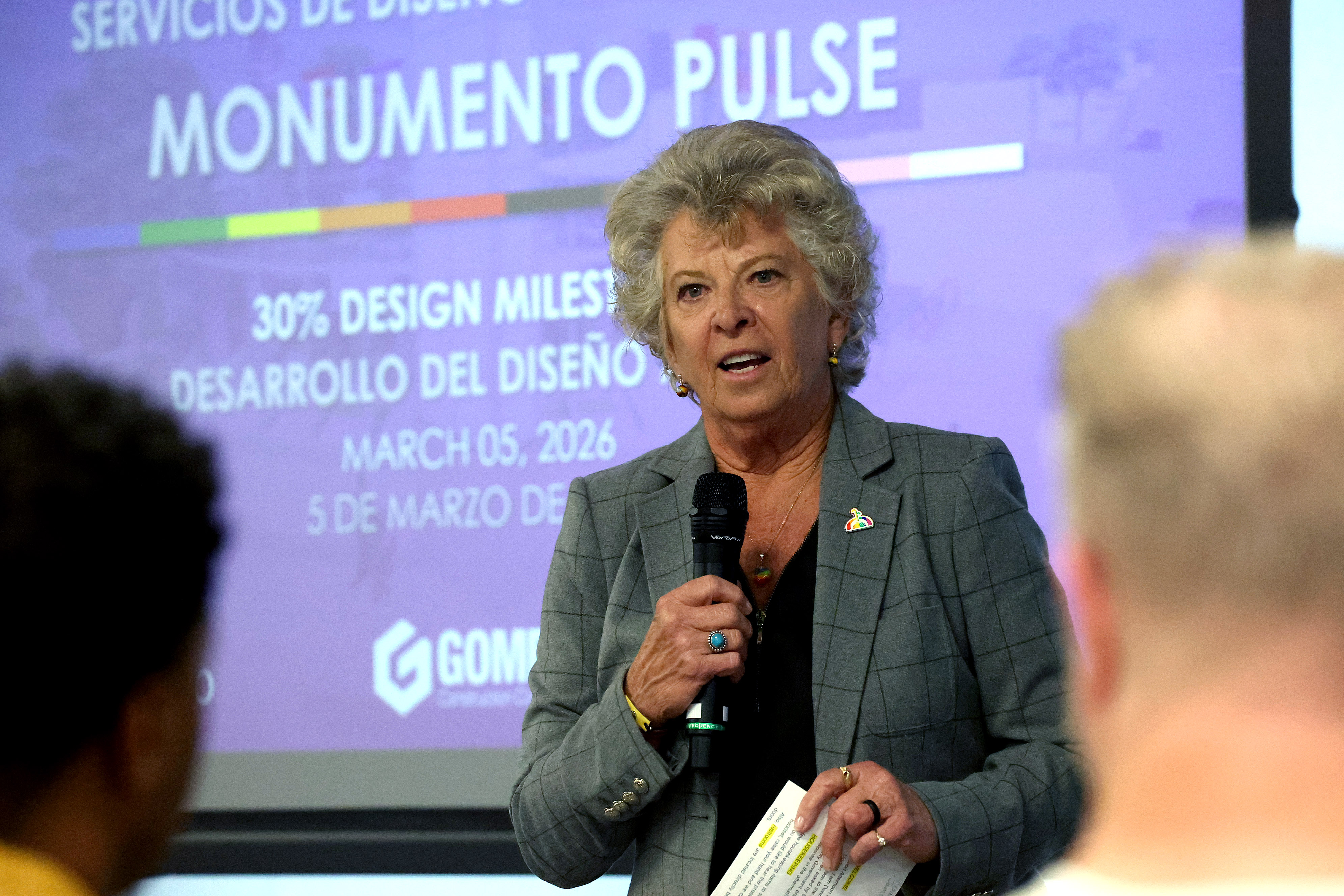 Donna Wyche speaks during a meeting by the City of...