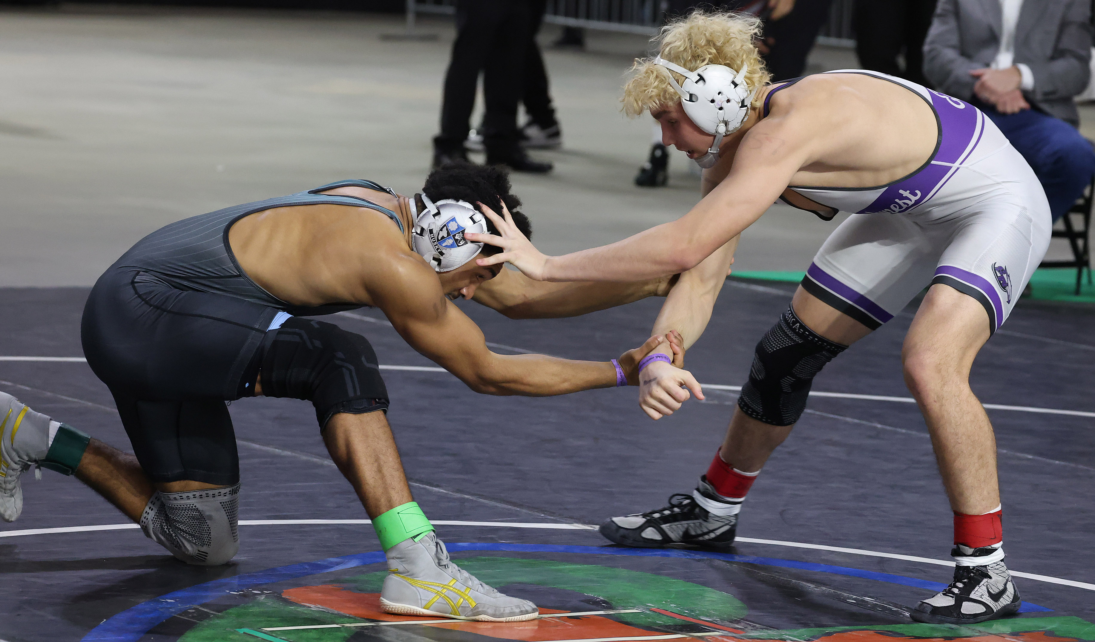 Hagerty High's Nikolas Blake, left, controls Southwest Miami's Didier Novoa...