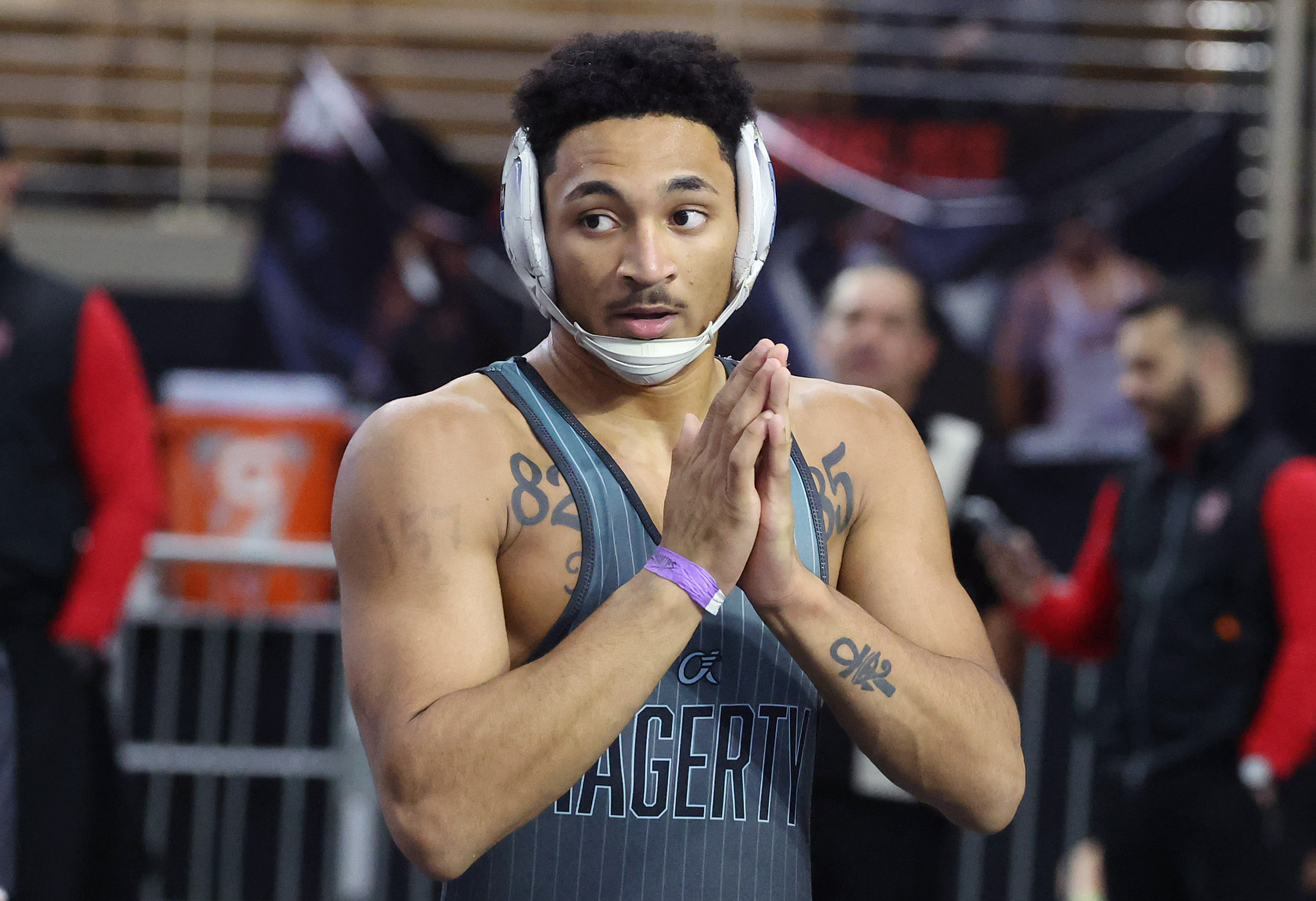 Hagerty High's Nikolas Blake celebrates after winning during the FHSAA...
